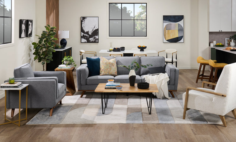 Table à café rustique Kaleb de 45 po - brune et noire avec pattes en métal