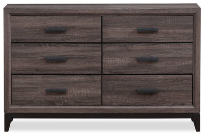 Kate Bedroom 6-Drawer Dresser, 58"W x 37"H - Grey/Brown | Commode Kate de 58 po (L) x 37 po (H) à 6 tiroirs pour la chambre à coucher - gris-brun