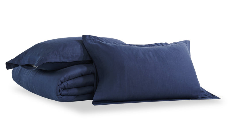 Ensemble de housse de couette Indigo 3 pièces de Kort & Co. pour très grand lit