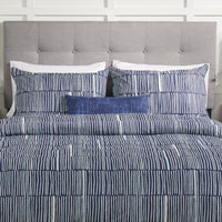 Ensemble d'édredon Lines 4 pièces de Kort & Co. pour très grand lit - bleu