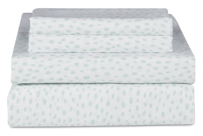Ensemble de draps Mark 4 pièces de Kort & Co. pour très grand lit - bleu et blanc