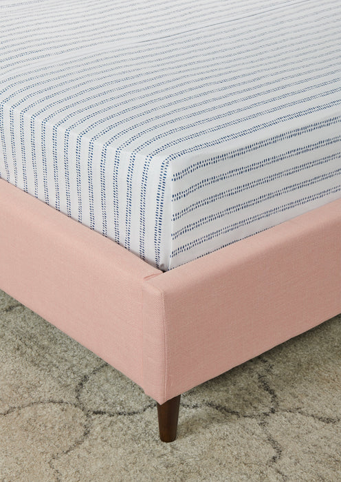 Ensemble de draps Stripe 4 pièces de Kort & Co. pour grand lit - bleu et blanc