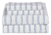  Ensemble de draps Stripe 4 pièces de Kort & Co. pour grand lit - bleu et blanc