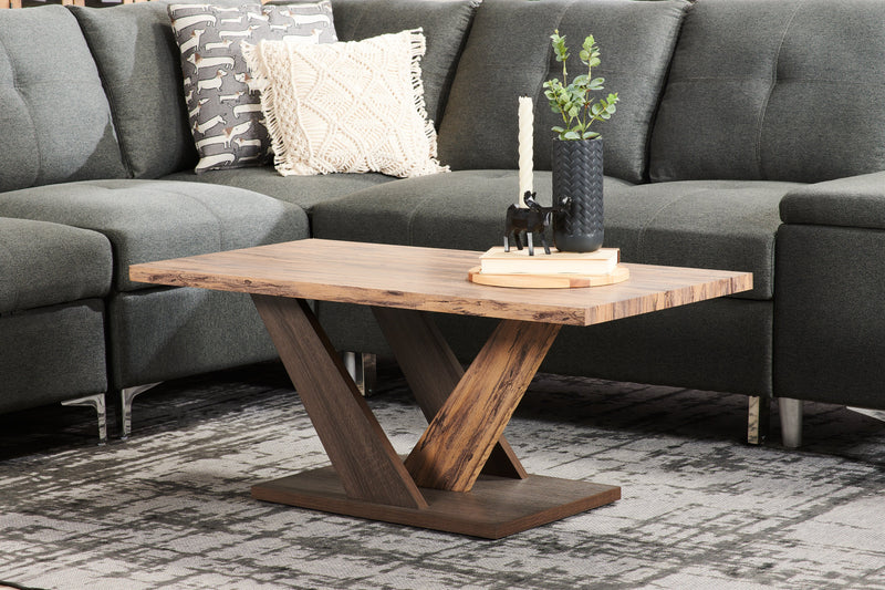 Table à café moderne Kinsley de 43,3 po - bois brun foncé