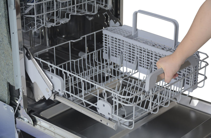 Lave-vaisselle encastré Kenmore de 24 po et de 45 dBA avec commandes à l’avant et Système de levage EASYREACHMC - Acier Inoxydable - KKDW3RPHLIFT-45SS