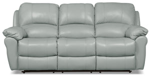 Kobe Genuine Leather Power Reclining Sofa - Blue  | Sofa à inclinaison électrique Kobe en cuir véritable - bleu