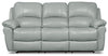 Sofa à inclinaison électrique Kobe de 87,4 po en cuir véritable avec ports USB - bleu
