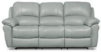  Sofa à inclinaison électrique Kobe de 87,4 po en cuir véritable avec ports USB - bleu