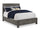 Lit plateforme de rangement Koda en bois avec tête de lit et cadre de lit, gris - format grand lit
