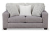 Causeuse Koda de 67 po fabriquée au Canada en tissu de chenille et de fausse fourrure avec coussins amovibles - gris Paloma luxueux
