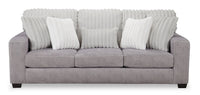  Sofa Koda de 92 po fabriqué au Canada en tissu de chenille et de fausse fourrure avec coussins amovibles - gris Paloma luxueux