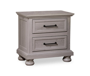 Table de nuit Kylie de 26 po (l) x 25 po (H) à 2 tiroirs avec port USB - grise
