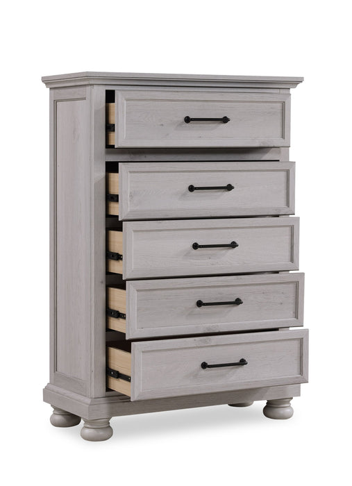 Commode verticale de chambre à coucher Kylie de 35 po (l) x 51 po (H) à 5 tiroirs - sable