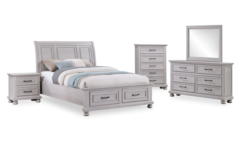 Commode verticale de chambre à coucher Kylie de 35 po (l) x 51 po (H) à 5 tiroirs - sable