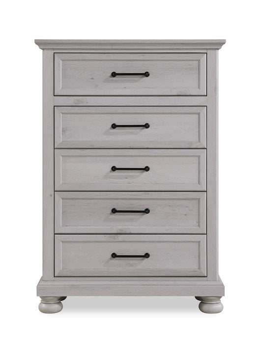 Commode verticale de chambre à coucher Kylie de 35 po (l) x 51 po (H) à 5 tiroirs - sable