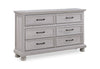 Commode de chambre à coucher Kylie de 60 po (l) x 36 po (H) à 6 tiroirs - grise
