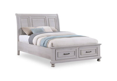 Kylie Platform Storage Bed with Headboard & Frame, Sand - Queen Size | Lit plateforme de rangement Kylie sable avec tête de lit et cadre de lit - format grand lit