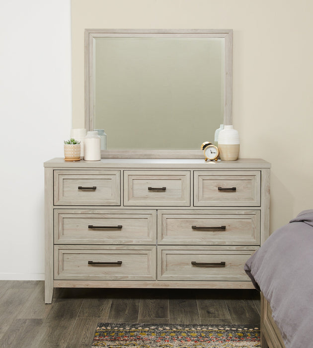 Miroir de commode de chambre à coucher Lara - gris antique