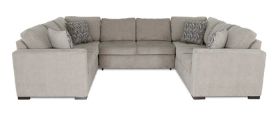 Made in Canada Legend 3-Piece Chenille Fabric Sleeper Sectional - Platinum Beige | Sofa-lit sectionnel Legend 3 pièces fabriqué au Canada en tissu de chenille - beige platine