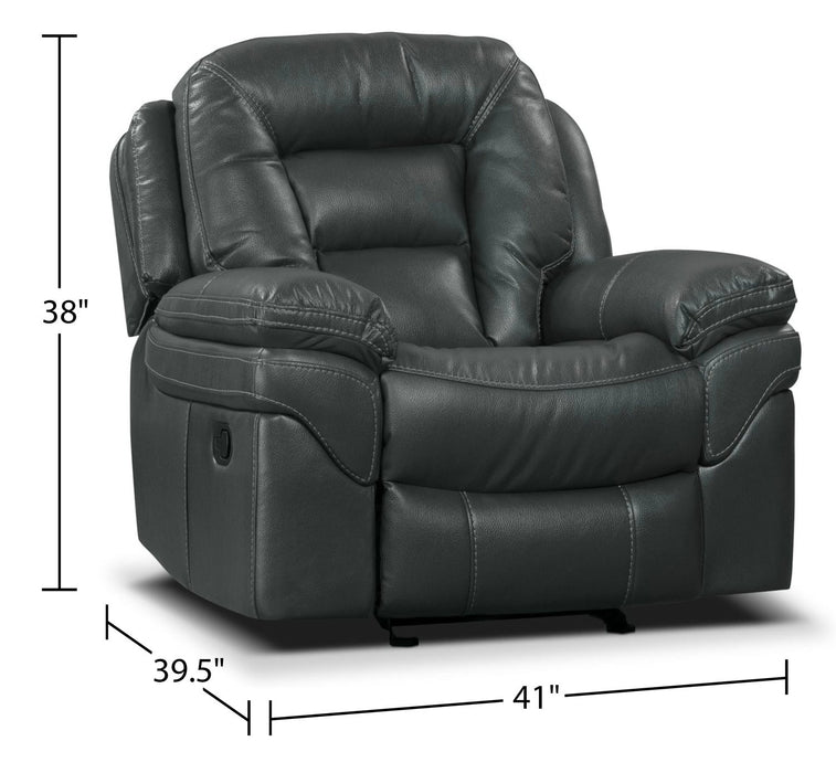 Fauteuil berçant et inclinable Leo de 41 po en tissu d’apparence cuir - gris