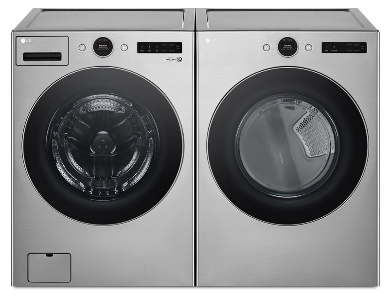 Laveuse à chargement frontal 5,2 pi³ et sécheuse électrique 7,4 pi³ avec technologie TurboSteamMD LG