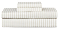 Ensemble de draps Striped de 4 pièces en coton pour très grand lit - gris clair