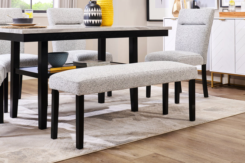 Banc de salle à manger Libra de 48 po (L) en tissu de polyester - gris