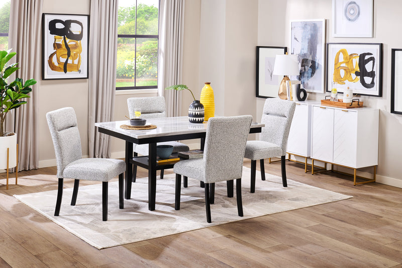 Chaise de salle à manger Libra en tissu de polyester - grise