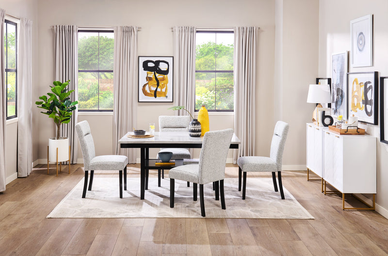 Chaise de salle à manger Libra en tissu de polyester - grise