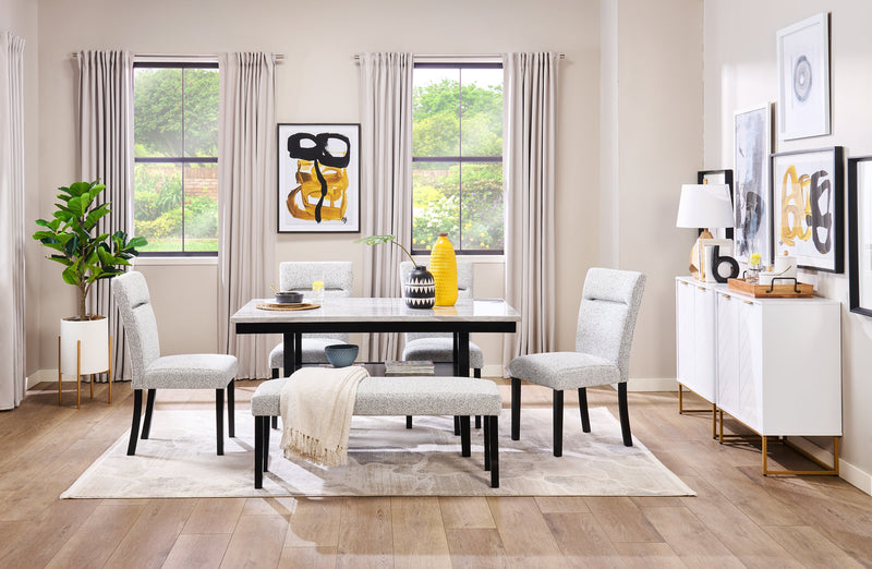 Banc de salle à manger Libra de 48 po (L) en tissu de polyester - gris