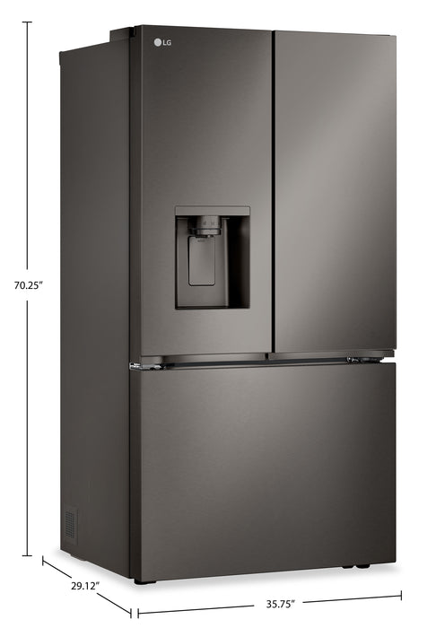 Réfrigérateur LG de 26 pi³ et de 36 po à portes françaises de profondeur comptoir MAXMC - acier inoxydable noir Smudge-ProofMD - LRYXC2606D