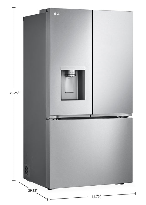 Réfrigérateur LG de 26 pi³ et de 36 po à portes françaises de profondeur comptoir MAXMC - acier inoxydable Smudge-ProofMD - LRYXC2606S