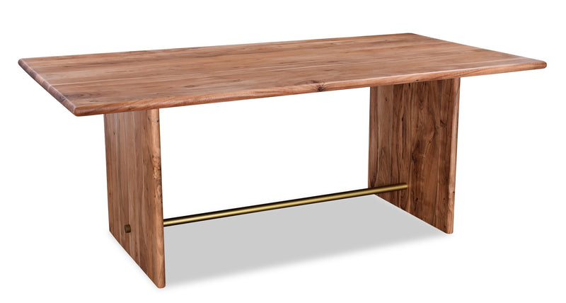 Ensemble de salle à manger Malta de Kort & Co. 7 pièces en acacia avec table de 79 po (L), 6 chaises Bay et fini doré - anthracite