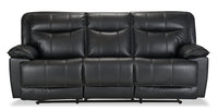 Sofa inclinable Matt en tissu apparence cuir - noir