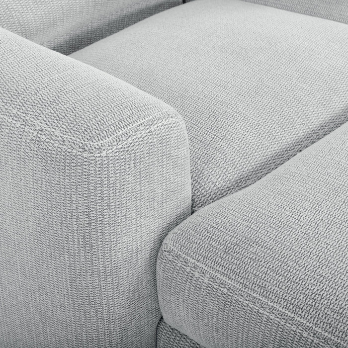 Sofa sectionnel de gauche à inclinaison électrique Meadow 2 pièces en tissu de chenille avec fauteuil long de rangement - gris rivière