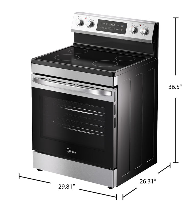 Cuisinière électrique Midea de 30 po et à capacité de 6,3 pi3 - MER30B14ASTC 