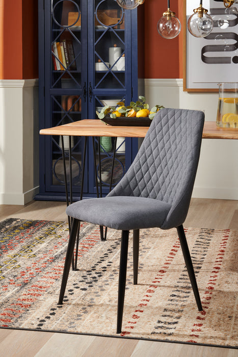 Chaise de salle à manger Miya en tissu de polyester et en métal - anthracite