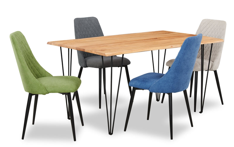 Table de salle à manger Miya de 60 po (L) en acacia et métal avec bordures Live Edge - naturelle