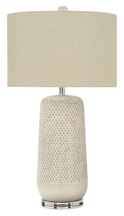 31" Cream Ceramic Table Lamp|Lampe de table de 31 po en céramique crème