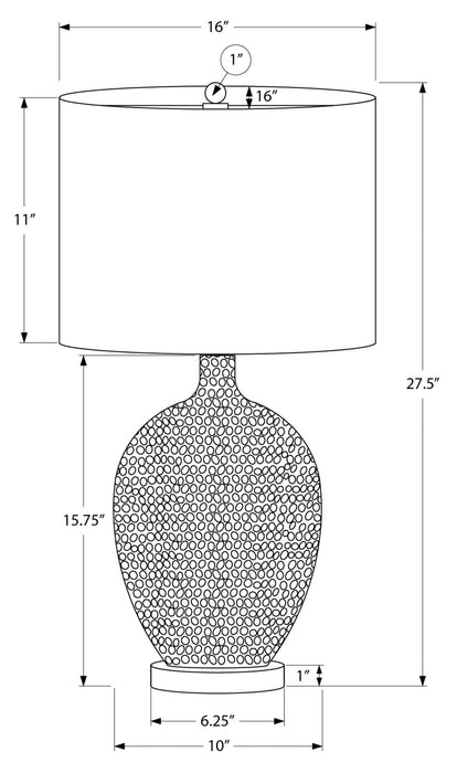 Lampe de table de 28 po en céramique crème