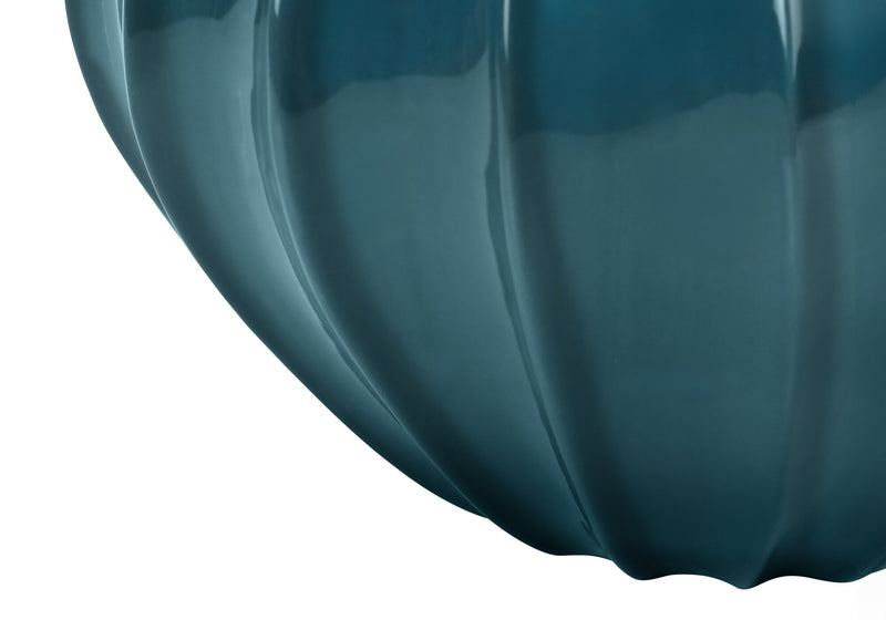 Lampe de table courbée de 24 po en céramique bleue