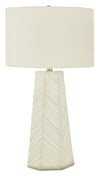 Lampe de table de 29 po en céramique - blanche
