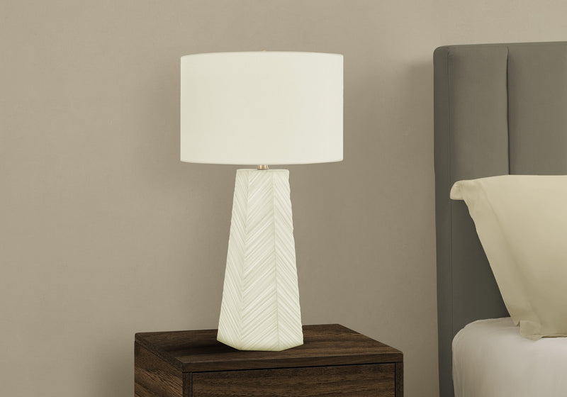 Lampe de table de 29 po en céramique blanche