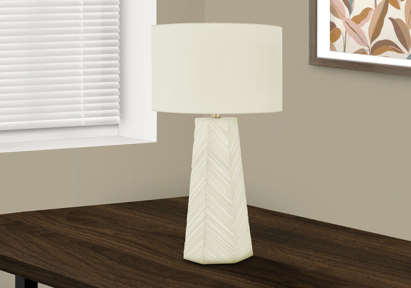 Lampe de table de 29 po en céramique blanche