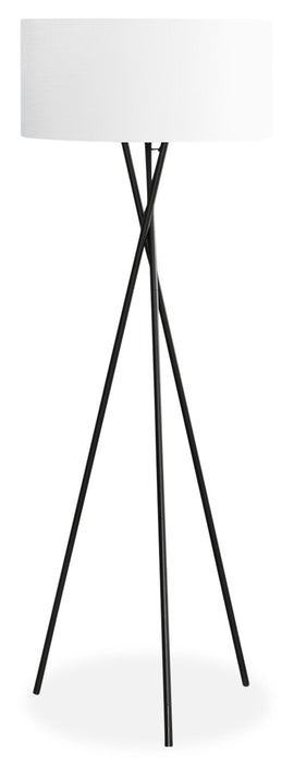 Lampe à pied de style trépied de 62 po en métal noir