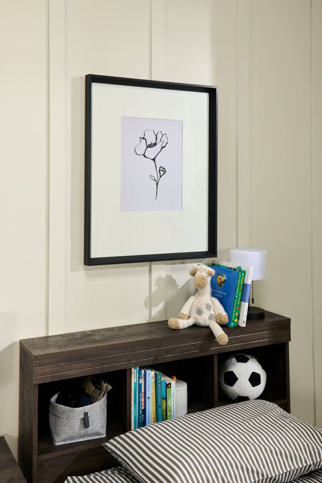 Œuvre d’art en verre mat encadrée « Ink Leaf IV » - 23,5 po x 29,5 po 