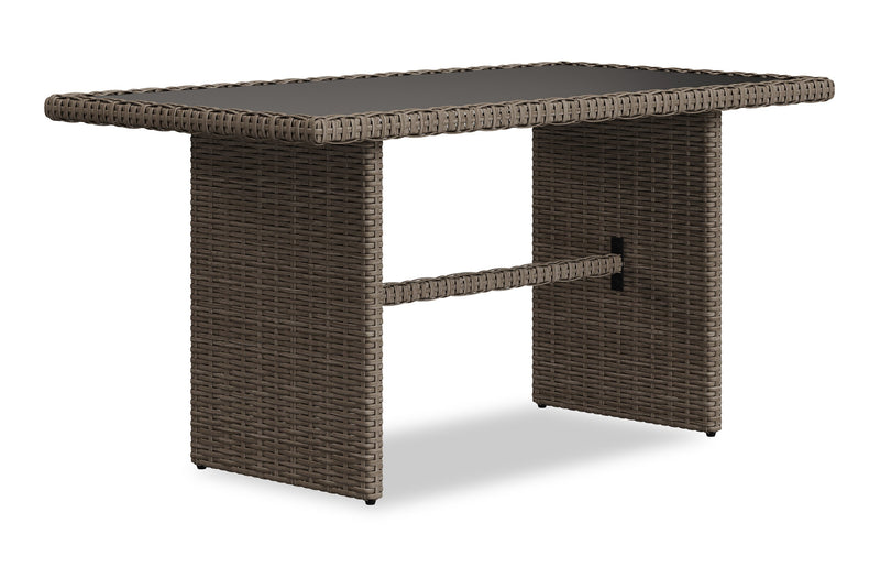 Ensemble Naples 10 pièces pour la terrasse à l’extérieur avec 3 fauteuils en coin, 2 fauteuils sans accoudoirs, fauteuil, grand pouf, 2 petits poufs et table de hauteur standard - osier en résine tressé à la main, résistant aux rayons UV et aux intempéries - naturel et gris
