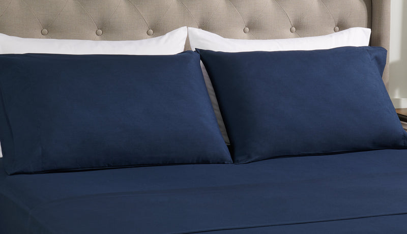 Ensemble de draps Ultra Advanced MasterguardMD 3 pièces pour lit simple - bleu marine