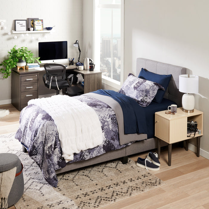 Ensemble de draps Ultra Advanced MasterguardMD 3 pièces pour lit simple - bleu marine