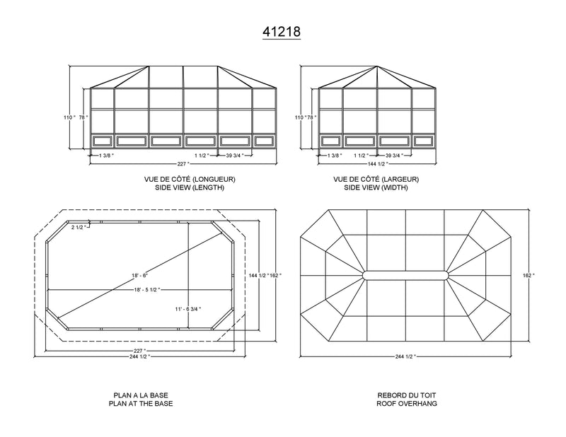 Gazebo Penguin Florence - Solarium 12x18 Toit de polycarbonate